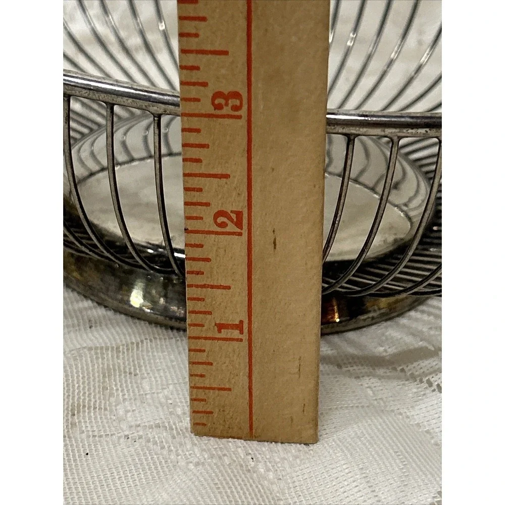 Vintage  Oval SilverPlate‎ Wire Bread Fruit Basket Raimond Italy MCM